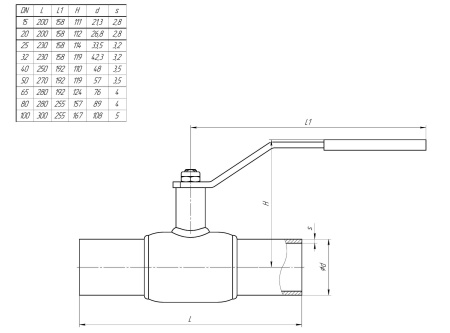 Кран шаровый LD КШЦП Energy Gas приварной сталь 12Х18Н10Т