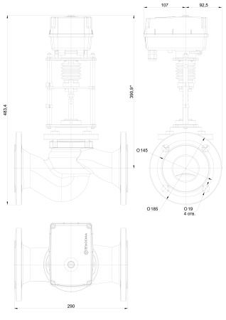 Регулирующие двухходовые высокотемпературные TRV-T