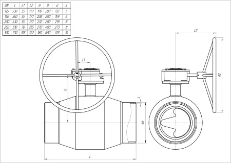 Кран шаровый LD КШЦПР Regula приварной с редуктором