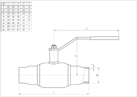 Кран шаровый LD КШЦП Gas приварной полнопроходной сталь 12Х18Н10Т