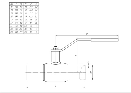 Кран шаровый LD КШЦП Gas приварной сталь 12Х18Н10Т